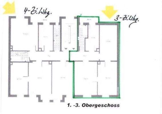 Grundriss der 4-Zi-Whg links