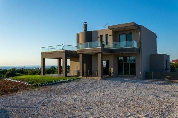 Kreta, Agios Onoufrios: Neu erbaute Villa mit perfektem Meerblick zu verkaufen
