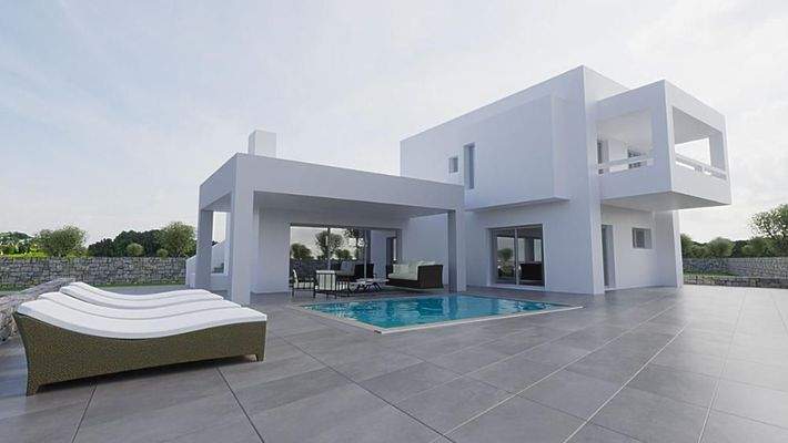 Kreta - Baugrundstück mit Baugenehmigung und Meerblick in Sisi zu verkaufen