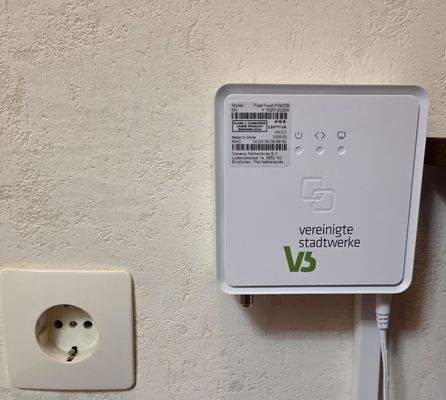 Glasfaseranschluss im Flur