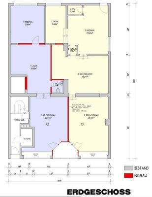 Grundriss: Gelbe Markierung (rechte Seite)
