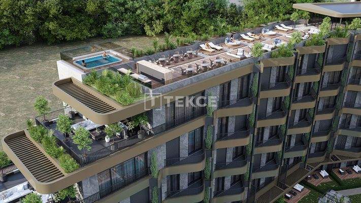 Pool and Sea-View Apartments Near the Beach in Kundu Antalya