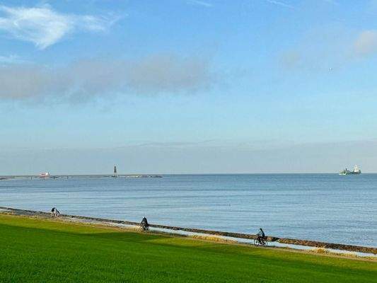 Deich hinter dem Haus