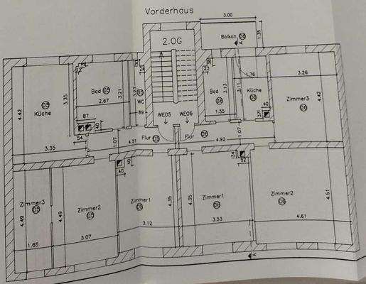 Grundriss Vorderhaus 2 OG