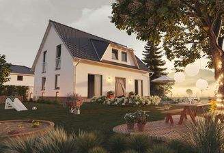 Landhaus Gartenansicht weiß