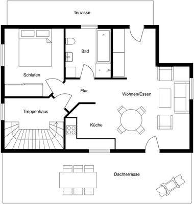 Grundrissskizze Dachgeschoss