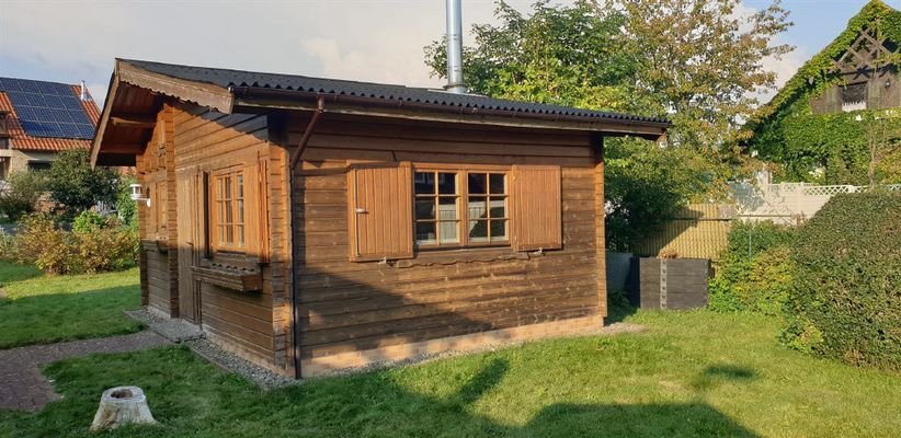 Holzblockhaus, Süd-Westansicht