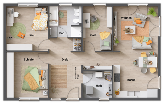 Grundriss-Bungalow-100-Erdgeschoss-4-Zimmer-Varian