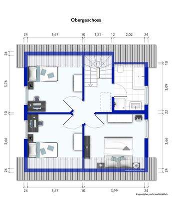Grundriss Dachgeschoss möbeliert