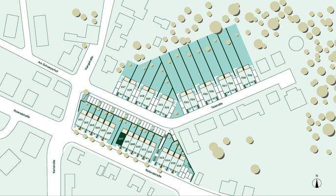 Lage des Reihenhauses im Quartier