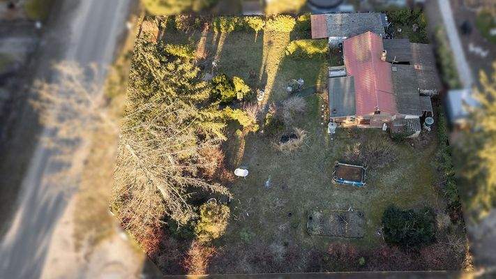 Luftaufnahme des Eckgrundstück