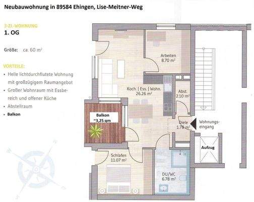 Grundriss Neubauwohnung