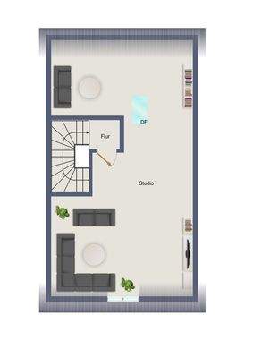 Der Grundriss im Dachgeschoss