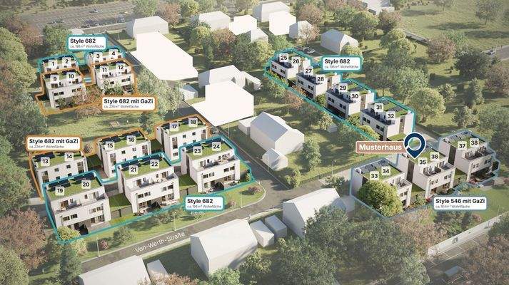 Vogelperspektive -Lageplan