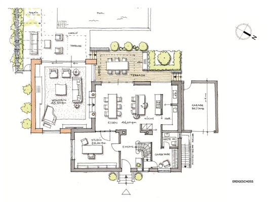 Plan zur Erweiterung Erdgeschoss