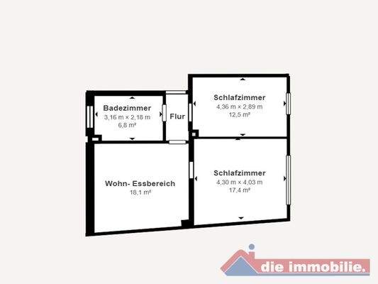 Grundriss der Wohneinheit 1