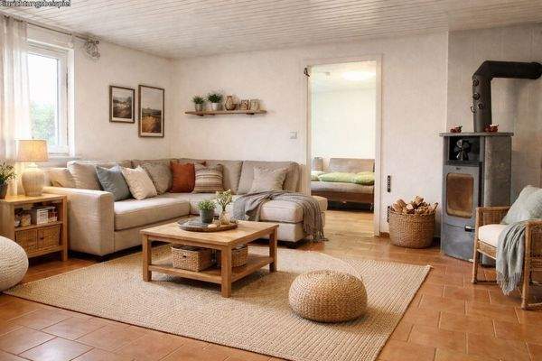 Gemütliches Wohnzimmer - Möblierung dient der Visualisierung