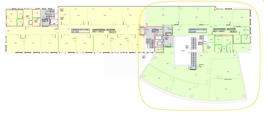 Grundriss 1.OG / 667 m&#178; (recht