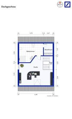 Grundriss Dachstudio