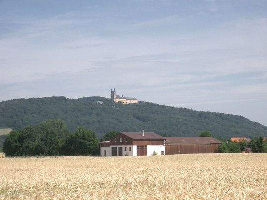 Blickrichtung Grundstück in Richtung Kloster Banz.