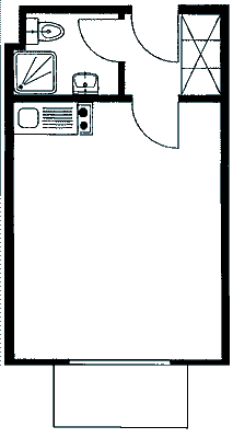 1-Zimmer, 25,82 qm mit Blk