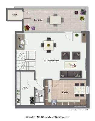 Grundriss Penthouse oberes Stockwerk