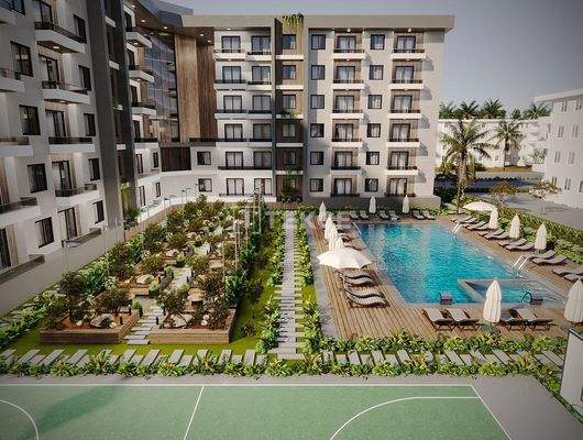 Real Estate with a Pool Near the Airport in Antalya