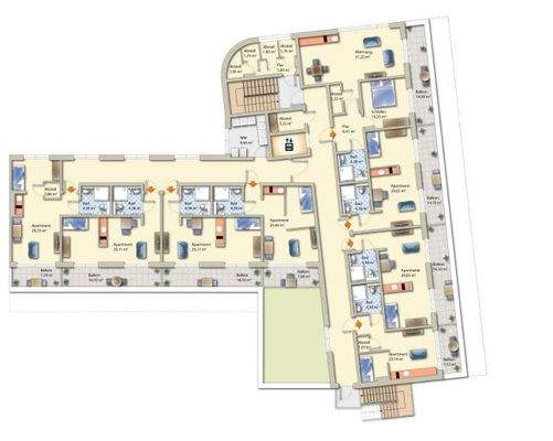 Grundrisse und Aufteilung im 3. OG