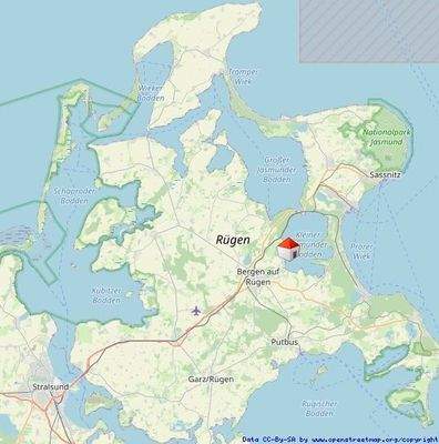 Lage auf der Insel Rügen