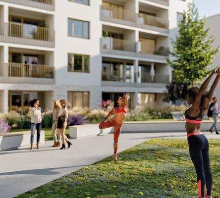 Innenhof mit Menschen