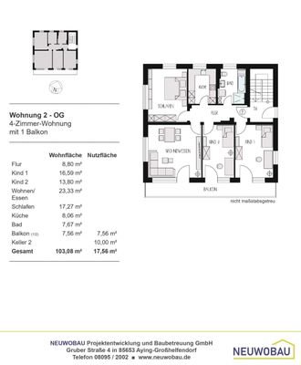 Wohnung 2 / 4 Zimmer / 103,08m²