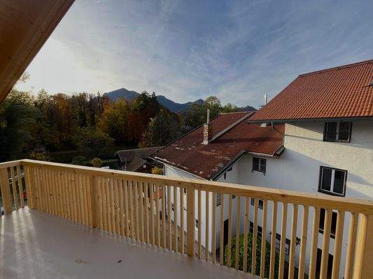 Blick vom Balkon im Schlafzimmer