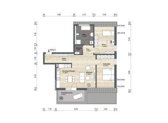 Grundriss DG Wohnung 5
