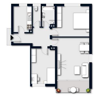 Grundriss (nicht maßstabsgetreu)