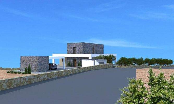 Kreta, Kokkino Chorio: Sofort bebaubares Grundstück mit Meerblick zu verkaufen