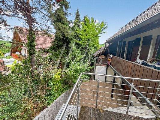 Blick auf die untere Terrasse