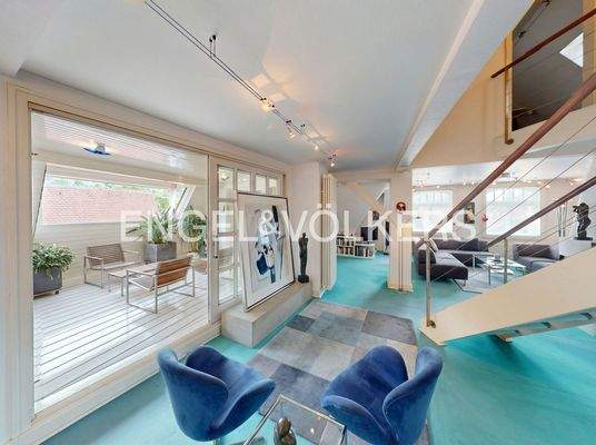 Blick zur Dachterrasse - mit KI bearbeitet