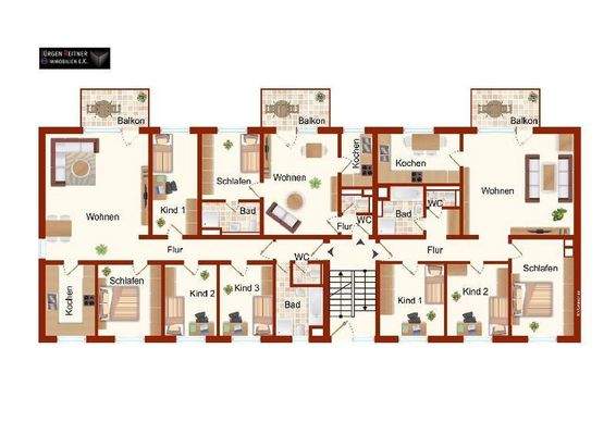 Geschosse EG bis 2.OG