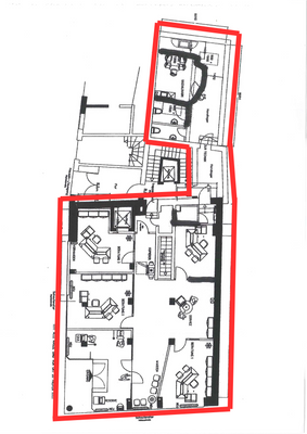 JPG Grundriss rot markiert Mühlenstraße 30-32, Lübeck