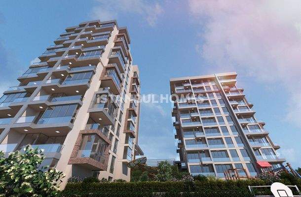 Apartments in a Complex with Forest View in Istanbul Kagithane