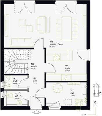 Vorschlag Grundriss Erdgeschoß