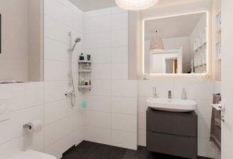 Badezimmer mit ruhigem Ambiente für tägliche Wohlfühlmomente