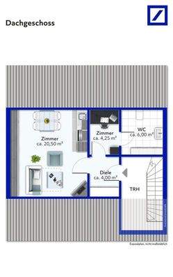 GR Dachgeschoss - möbliert