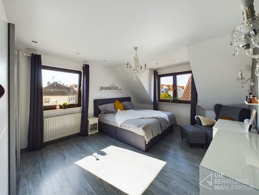 Blick ins Schlafzimmer