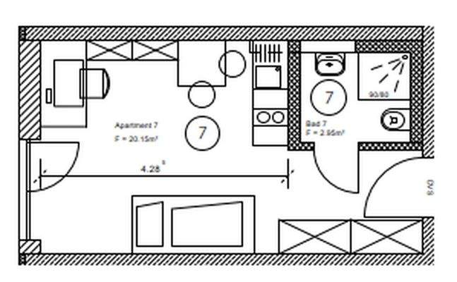 Grundriss Apartment Nr. 7