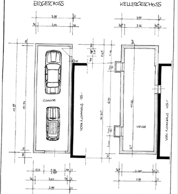 Grundriss Garage und Keller