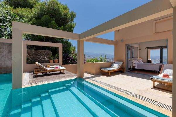 Kreta, Profitis Ilias: Zwei großzügige Villen mit erhöhtem Meerblick zu verkaufen