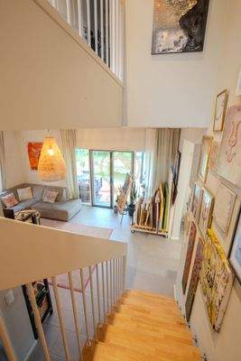 Treppe in den Wohnbereich