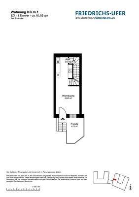Grundriss Maisonette 0.C.m.1-1