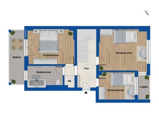 Grundriss untere Wohnebene